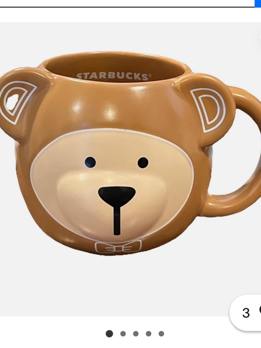 NWT Starbucks Brown and Cream Bearista 14oz Ceramic Mug